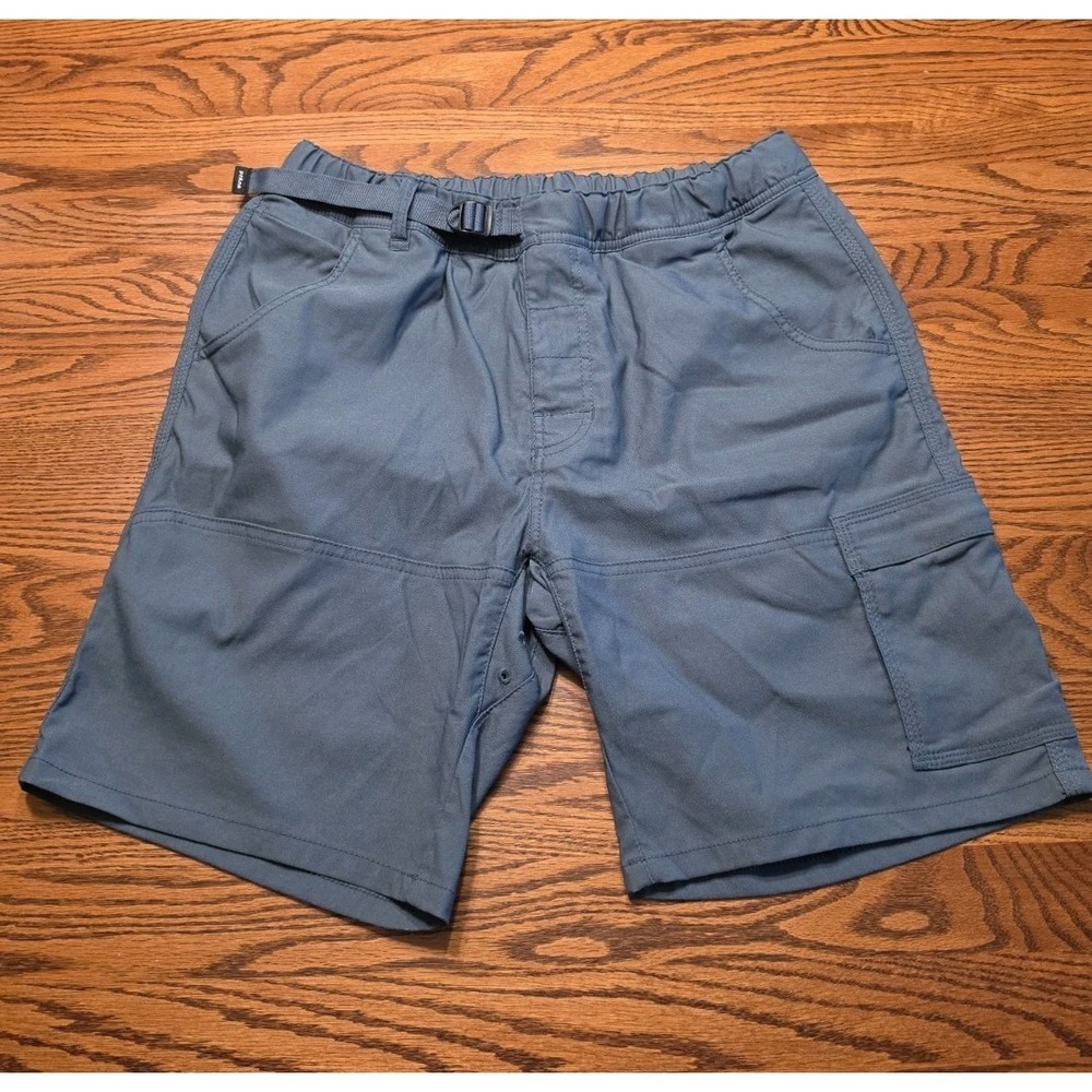 Prana Men's Stretch Zion Short II Size Medium Hiking Elastic Waist Gray Blue